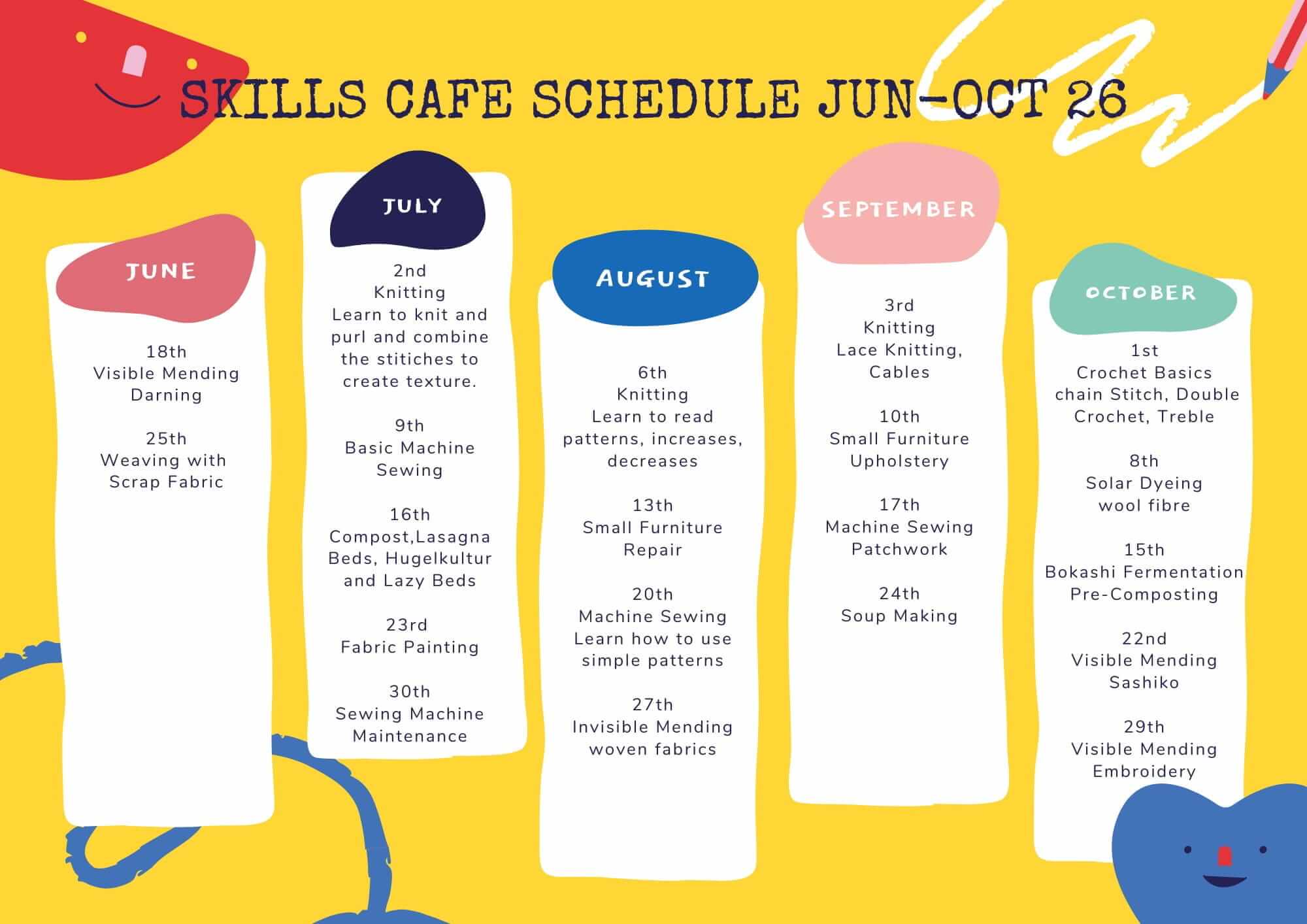 Skills Cafe schedule Aug-Oct (updated)
